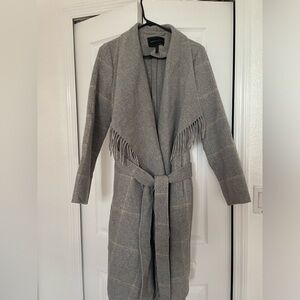 BCBG  Maxarzia Winter Coat Fringe Grey, Size S, like new